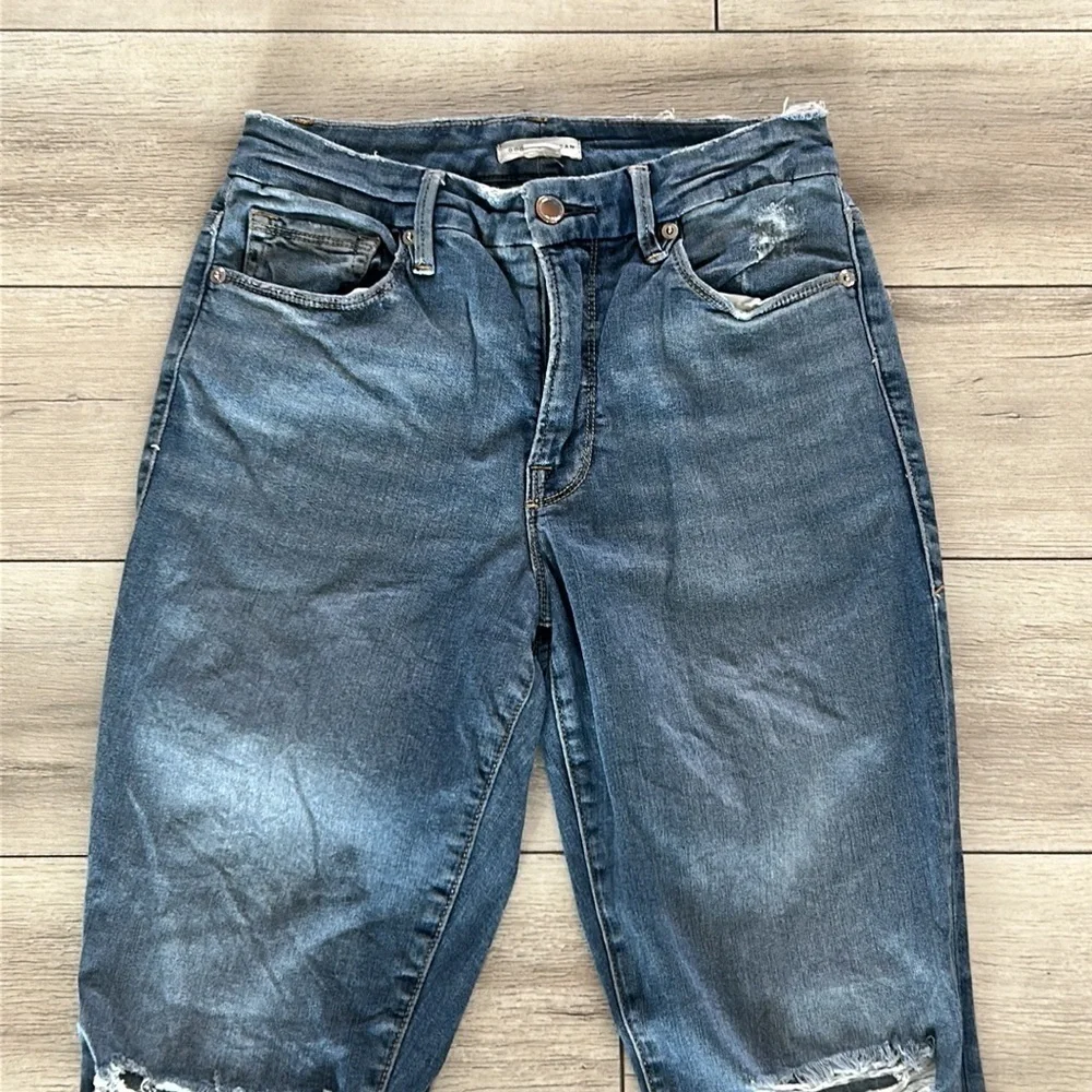 Good American SoftTech straight ankle jeans size 27